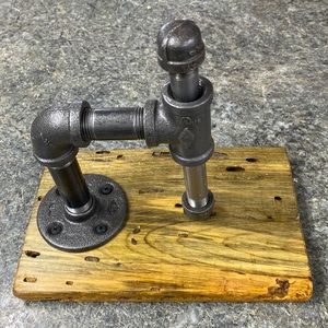 Steampunk Napkin Holder Made with Reclaimed Wood and Industrial Materials
